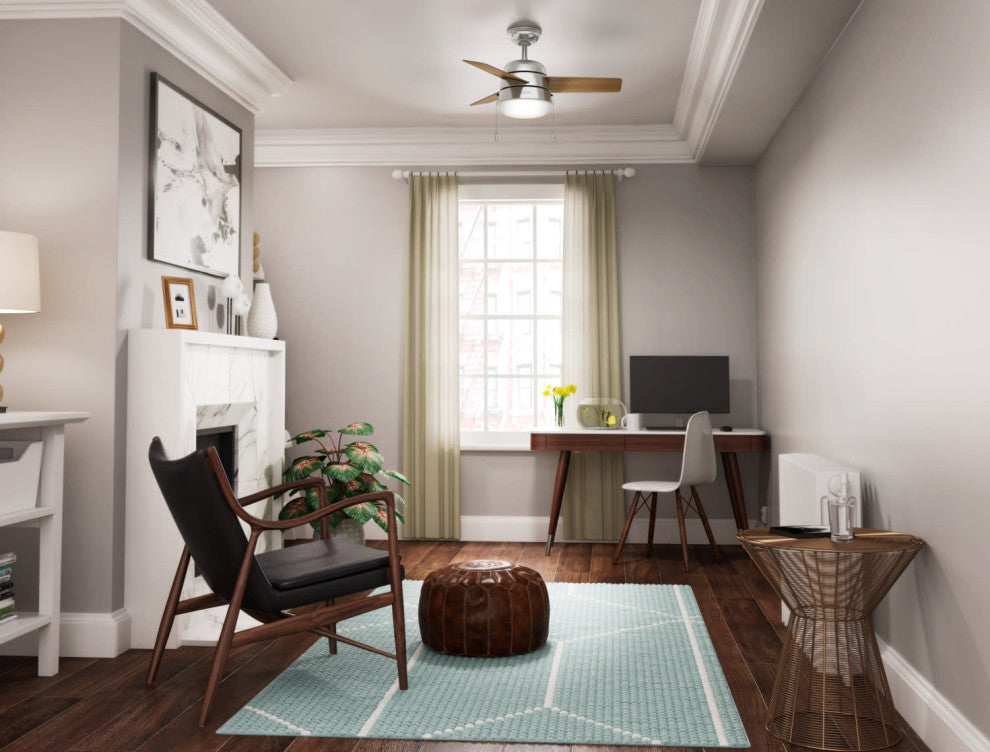 Hunter 5930 Aker 36\" 3 Blade Indoor Ceiling Fan - Blades and LED - White