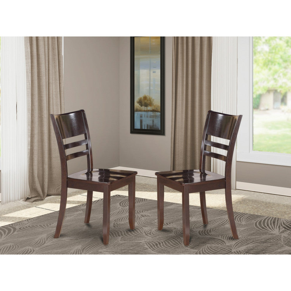 Lynfield Dining Chair With Wood Seat, Cappuccino Finish Set of 2