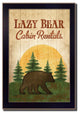 "Lazy Bear" By Mollie B., Printed Wall Art, Ready To Hang, Black Frame