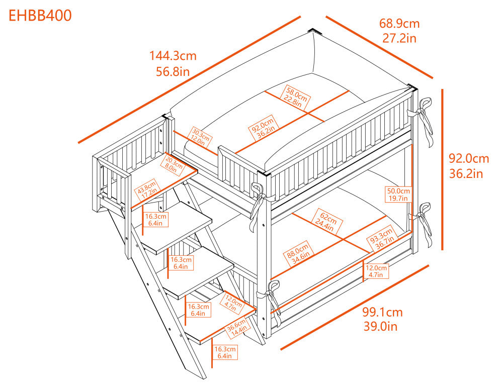 ECOFLEX Aspen Dog Bunk Bed With Removable Cushions, Gray