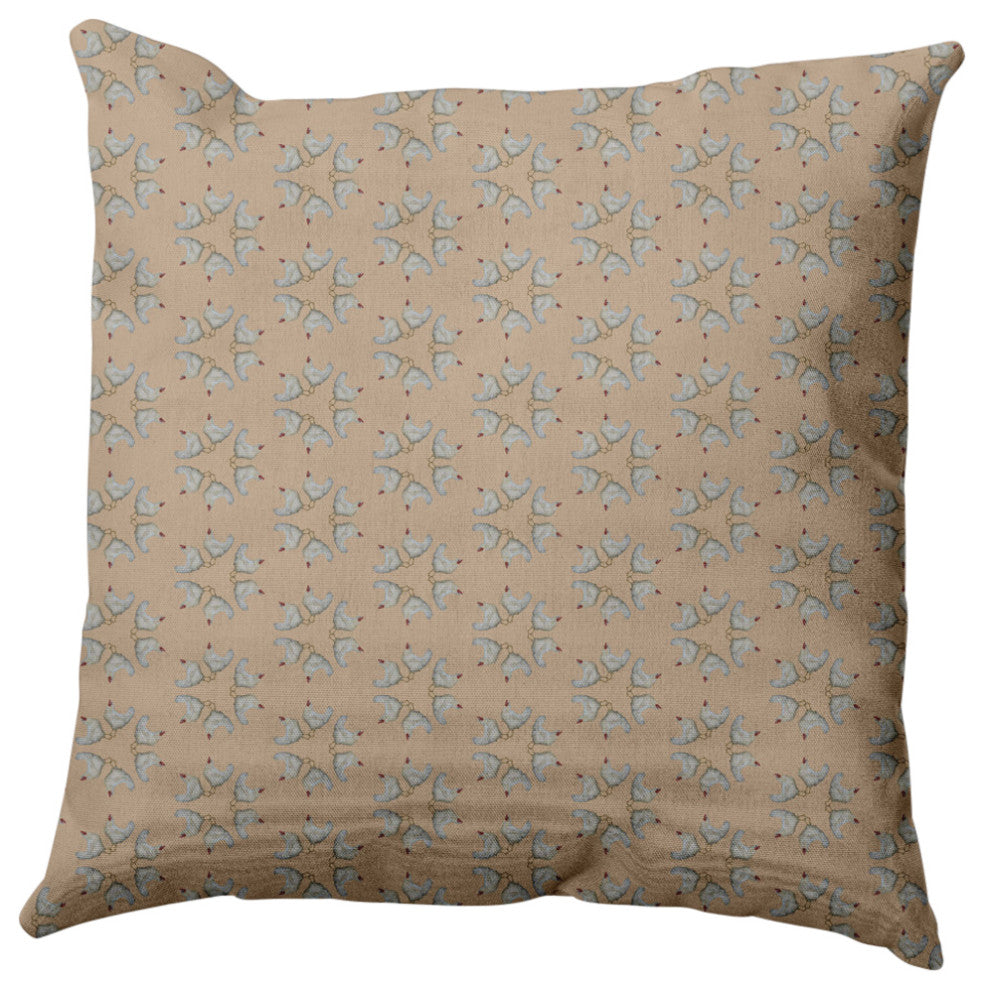 Chickens-go-round Easter Decorative Throw Pillow, Basswood Brown, 26x26"