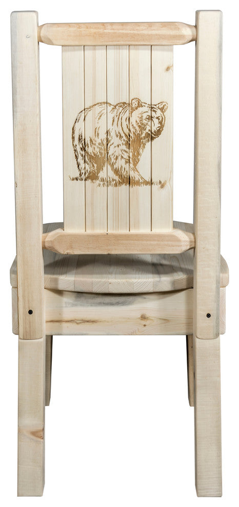 Homestead Collection Side Chair, Bear Design, Ready to Finish