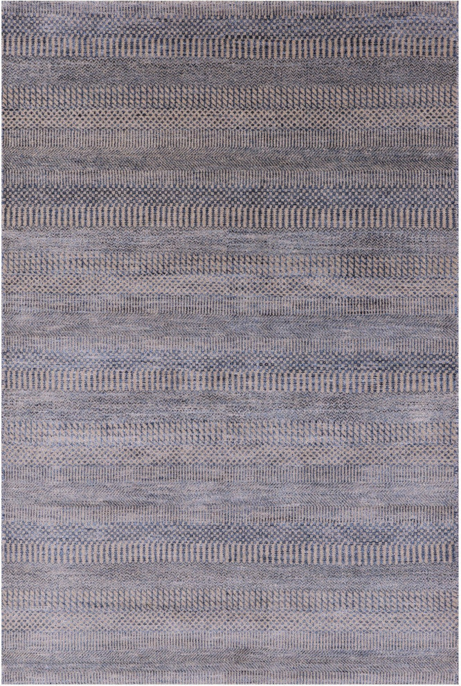 4' 2" X 6' 3" Savannah Grass Wool and Silk Hand Knotted Rug Q11991