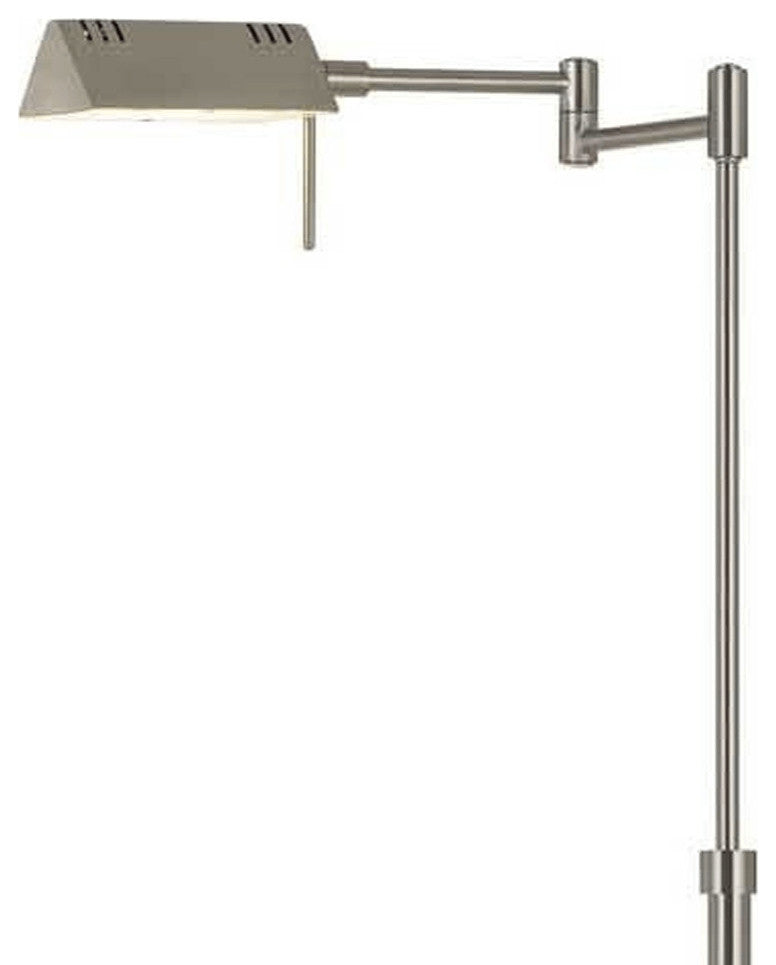 61" Nickel Adjustable Swing Arm Floor Lamp