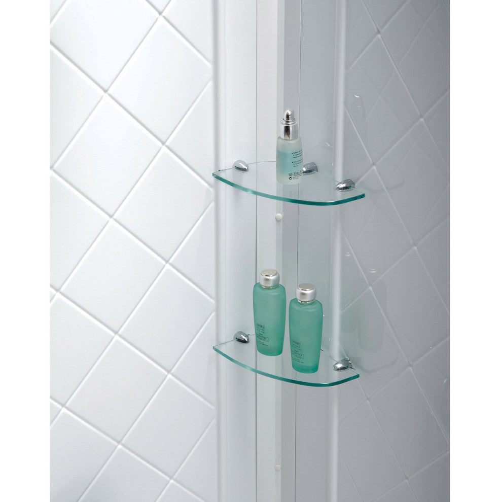 DreamLine 32x48x76 3/4 CD Acrylic Shower Base, QWALL-5 Backwall Kit White