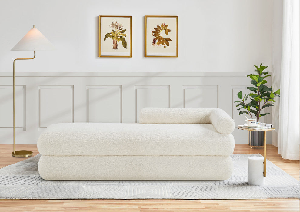 Kennedy Upholstered Bench, Cream, Teddy Fabric