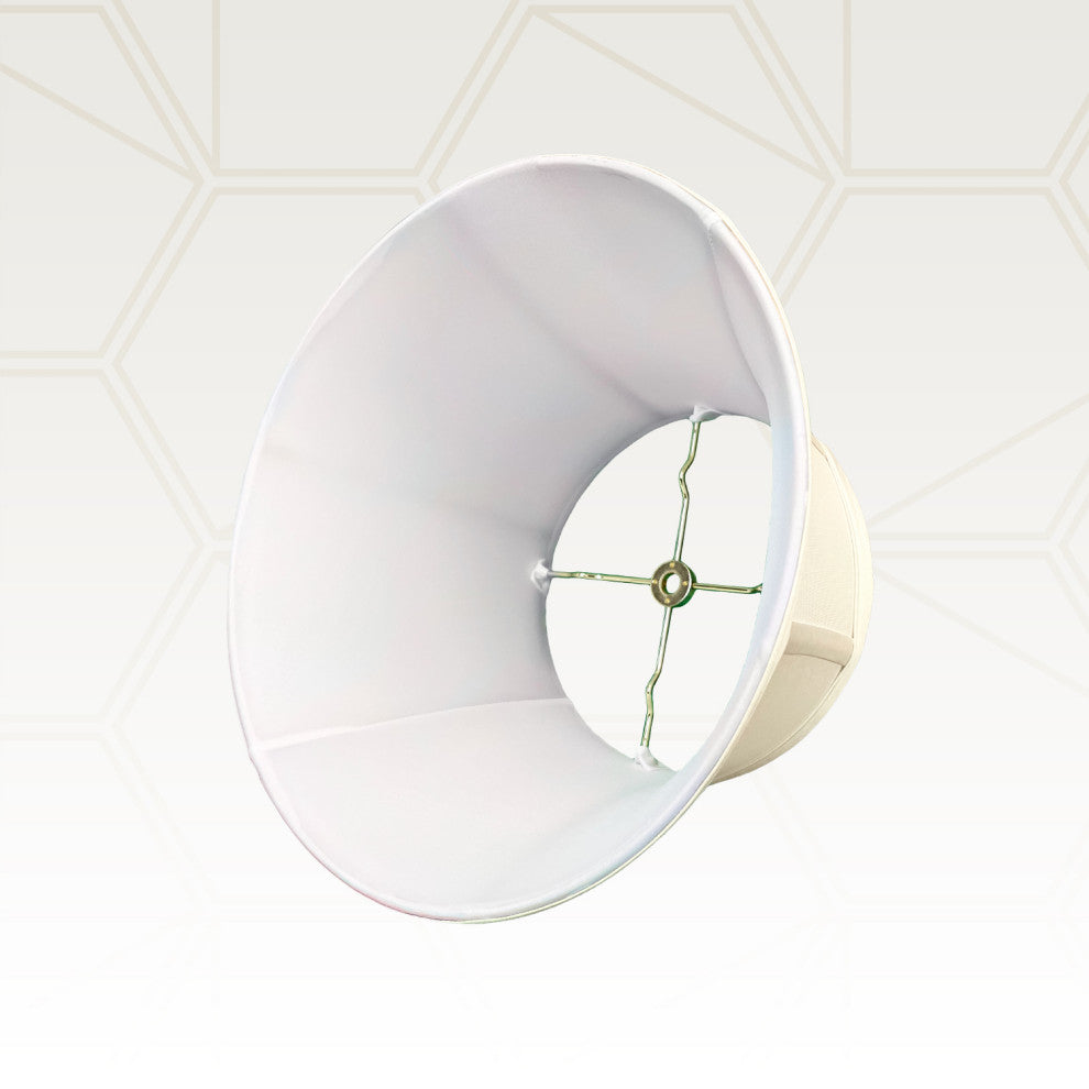 Royal Designs Shallow Drum Bell Bouillotte Lamp Shade, Eggshell, 11x17x10, Singl
