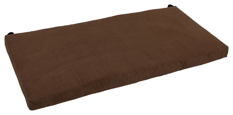 45"X19" Solid Microsuede Bench Cushion, Chocolate