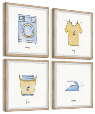 Laundry Services Quadriptych, 4-Piece Set, 24x24 Panels