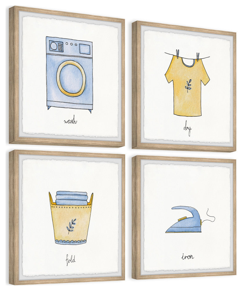 Laundry Services Quadriptych, 4-Piece Set, 24x24 Panels