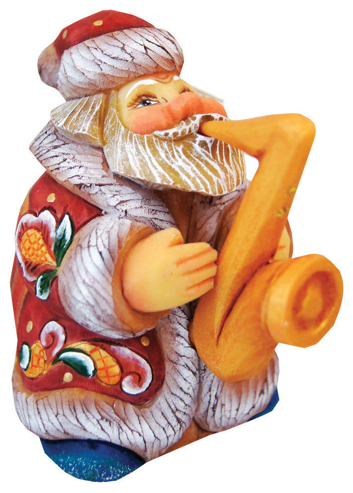 Hand Painted Mini Jazzman Santa Figurine