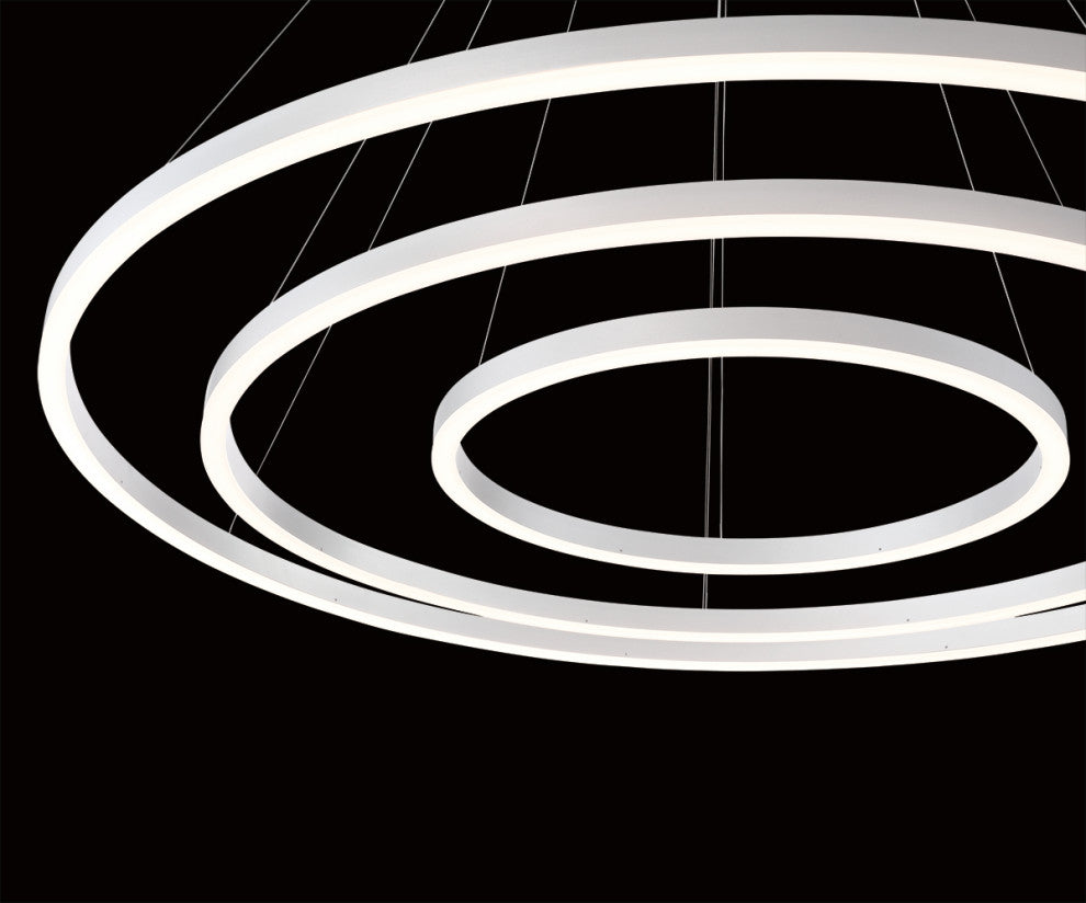 Spunto Oversized LED Small Ring Chandelier, Matte Black