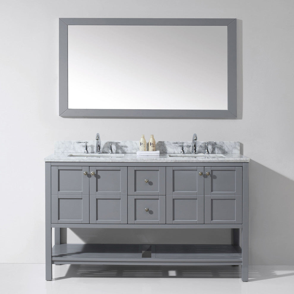 Winterfell 60" Double Bathroom Vanity Set, Gray