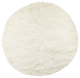 Arlington 6' Circular Faux Fur Rug, Off-White