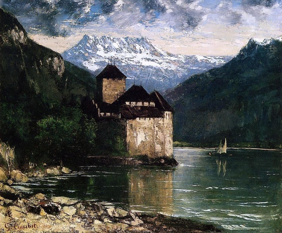 Gustave Courbet Chateau du Chillon, 20"x25" Gallery Wrapped Canvas Print