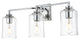 3 Light Chrome And Clear Bath Sconce