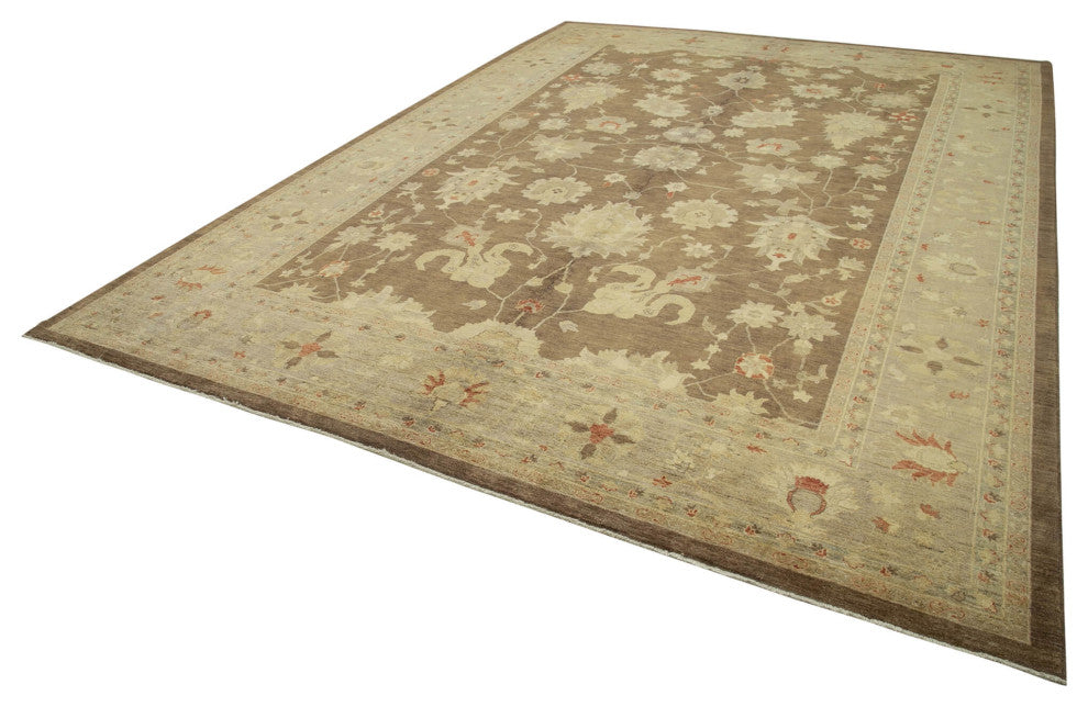 Rug N Carpet - Handwoven Oriental 9' 8" x 13' 8" Soft Oushak Area Rug