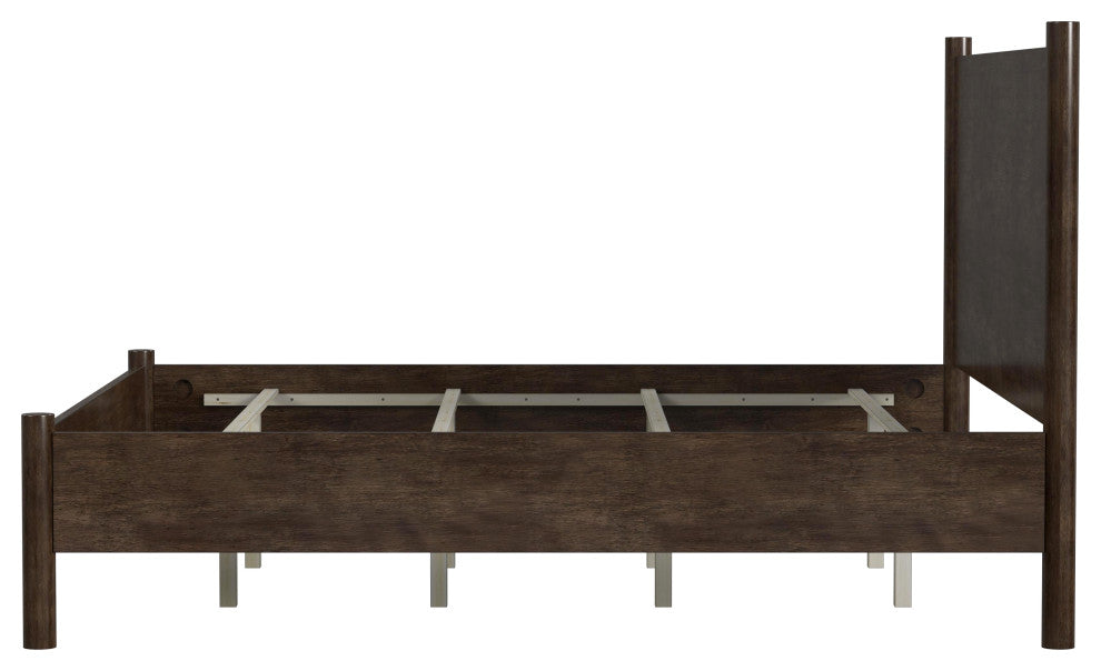 Lennon Rounded Leg Bed, Medium Brown, King