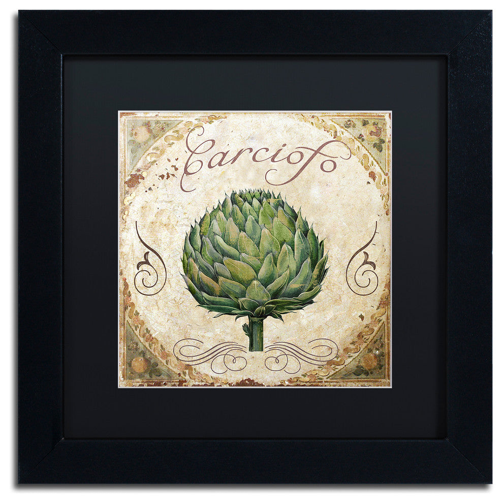 Color Bakery 'Mangia III' Art, Black Frame, Black Matte, 11"x11"