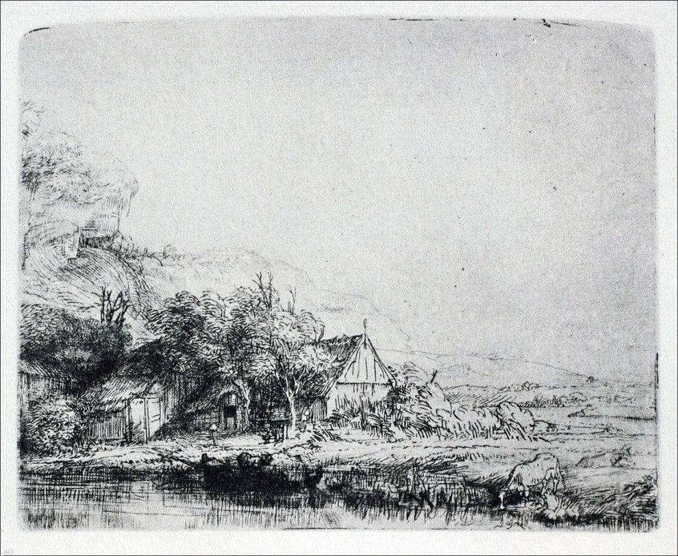 Rembrandt Van Rijn The Landscape With a Cow Drinking Wall Decal