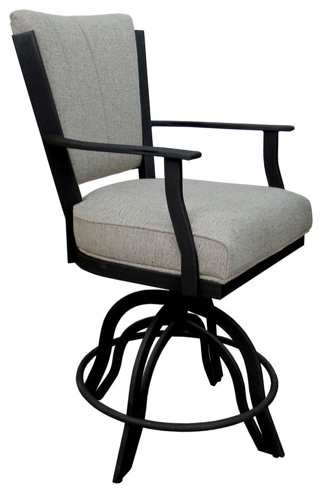 Montana Swivel Tilt Metal 30" Bar Stool or Counter 26" on A Base, Hemsath Slate - Black, 26"