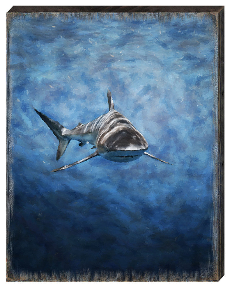Shark Art Wooden Wall Art, Large 24x18