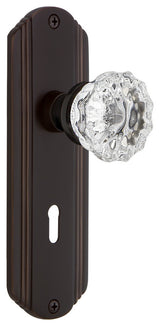 Nostalgic Warehouse Deco Plate with Keyhole Crystal Glass Door Knob