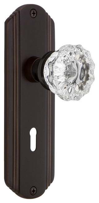 Nostalgic Warehouse Deco Plate with Keyhole Crystal Glass Door Knob