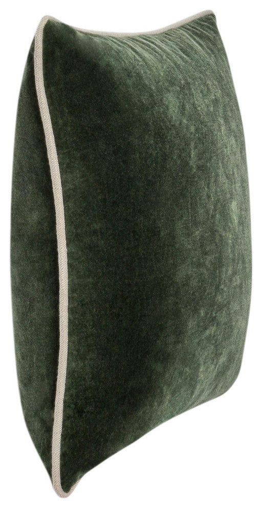 Heirloom Forest Green Velvet Throw Pillows by Kosas Homw, 22x22