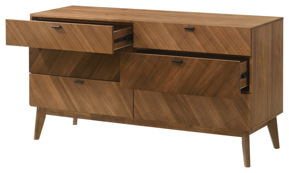 Nova Domus Kamela -Modern Walnut Bedroom Set, Eastern King