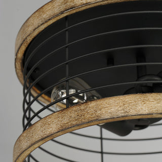 Maxim 12510 Homestead 2 Light 15"W Flush Mount Drum Ceiling - Driftwood / Black