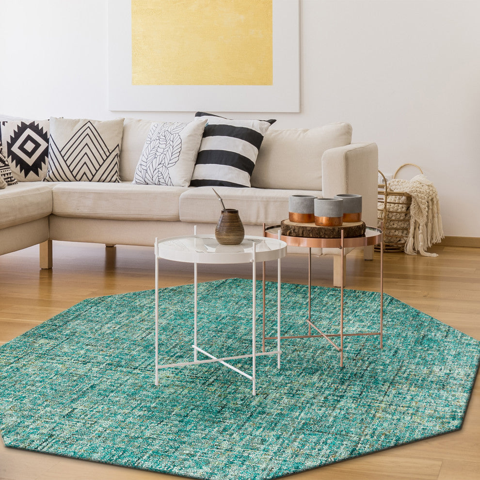 Calisa CS5 Turquoise 4' x 4' Octagon Rug