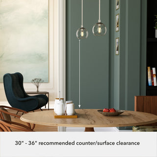 Xidane Brushed Nickel, Clear Glass 1-Light Mini Pendant