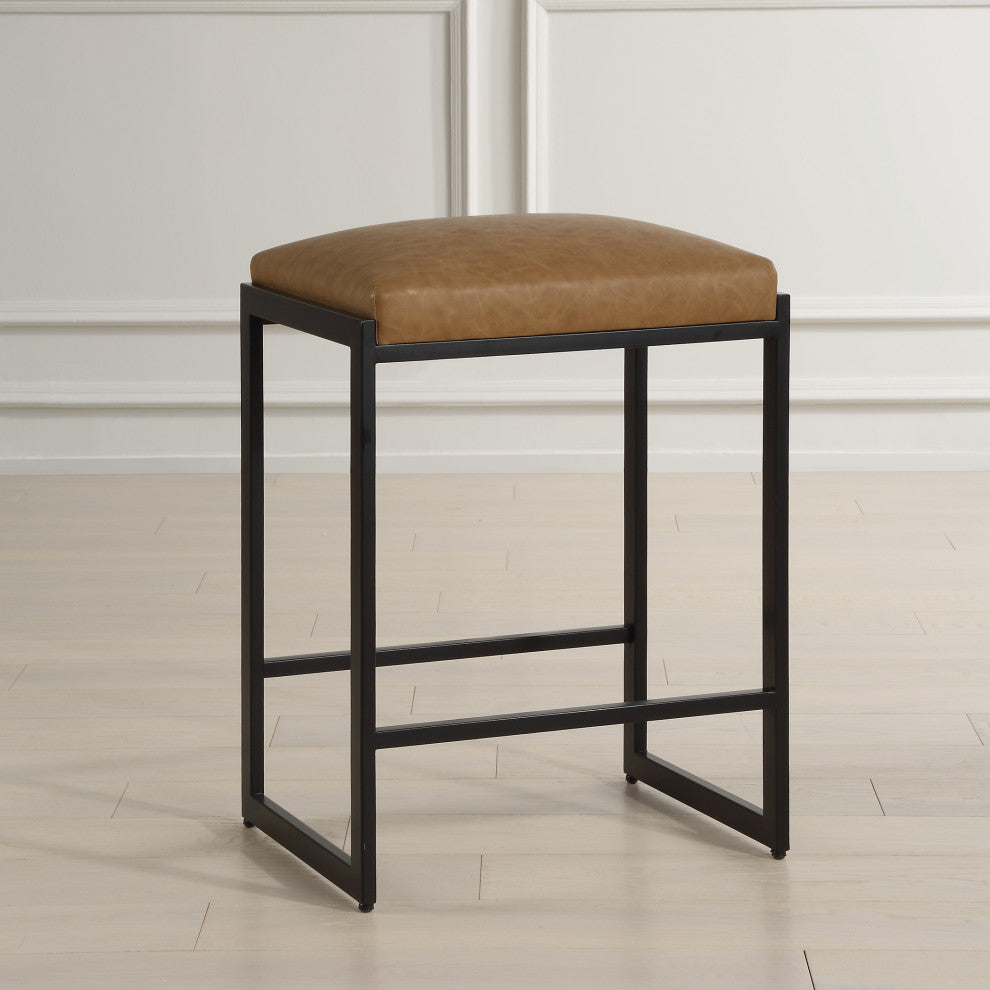 Uttermost - 23446 - Counter Stool - Atticus - Satin Black