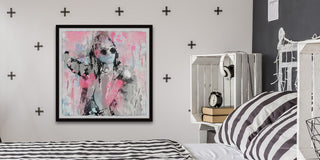 "Party Sleep Repeat" Framed Painting Print, 18"x18"