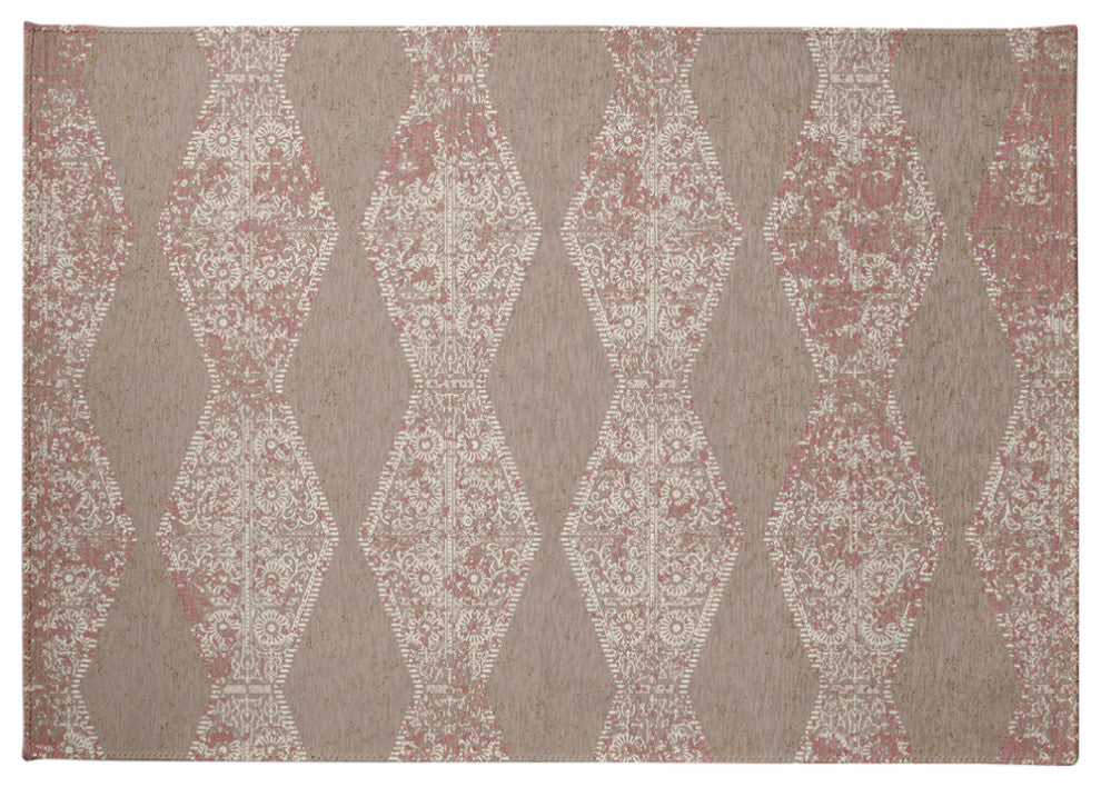 Pyramid Stripe Chenille Rug, Tan, 5'x7'