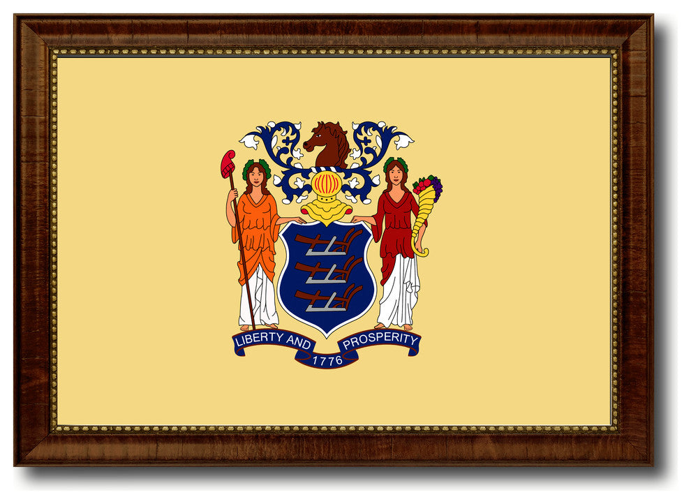 New Jersey State Flag Canvas Print, 27"x39"
