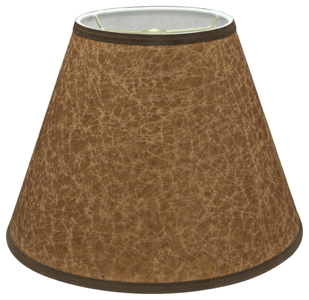 32622 Hardback Empire Shaped Spider Lamp Shade, Dark Brown, 12" wide, 6"x12"x9"