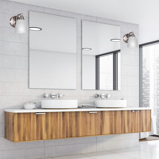 Paramount Wall Sconce, Brushed Nickel, 5" White Linen Glass