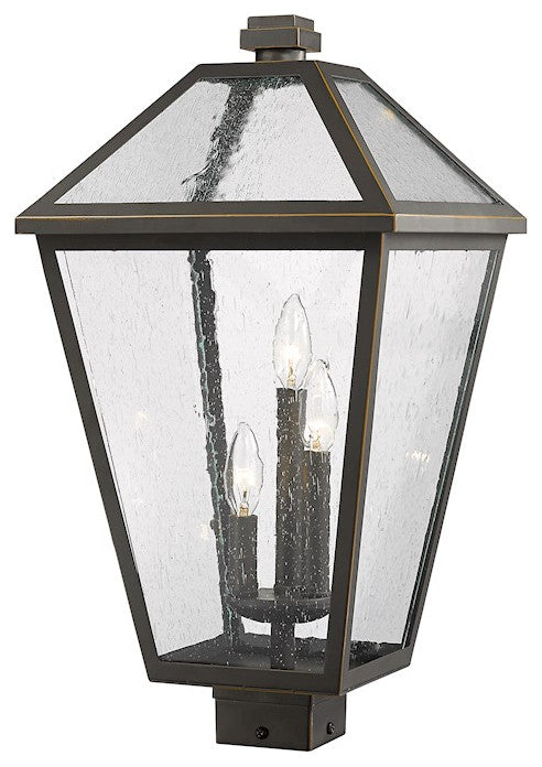 Z-Lite Talbot 3-Light 22" Outdoor Post Mount Fixture, Bronze, 579PHXLS-ORB