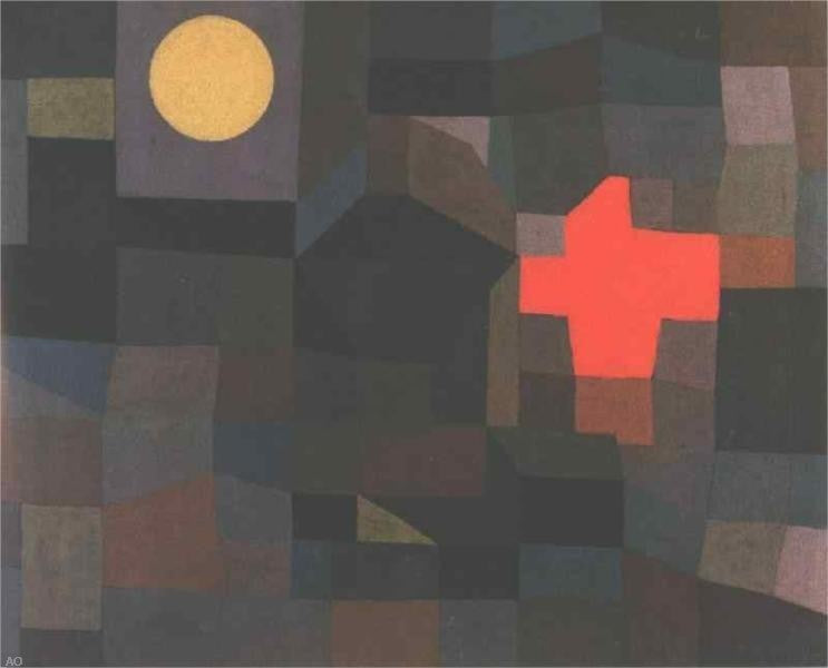 Paul Klee Fire Full Moon, 20"x25" Wall Decal