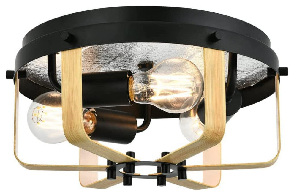 3 light industrial Semi Flush Mount Ceiling Light Fixtures 12 inch Farmhouse