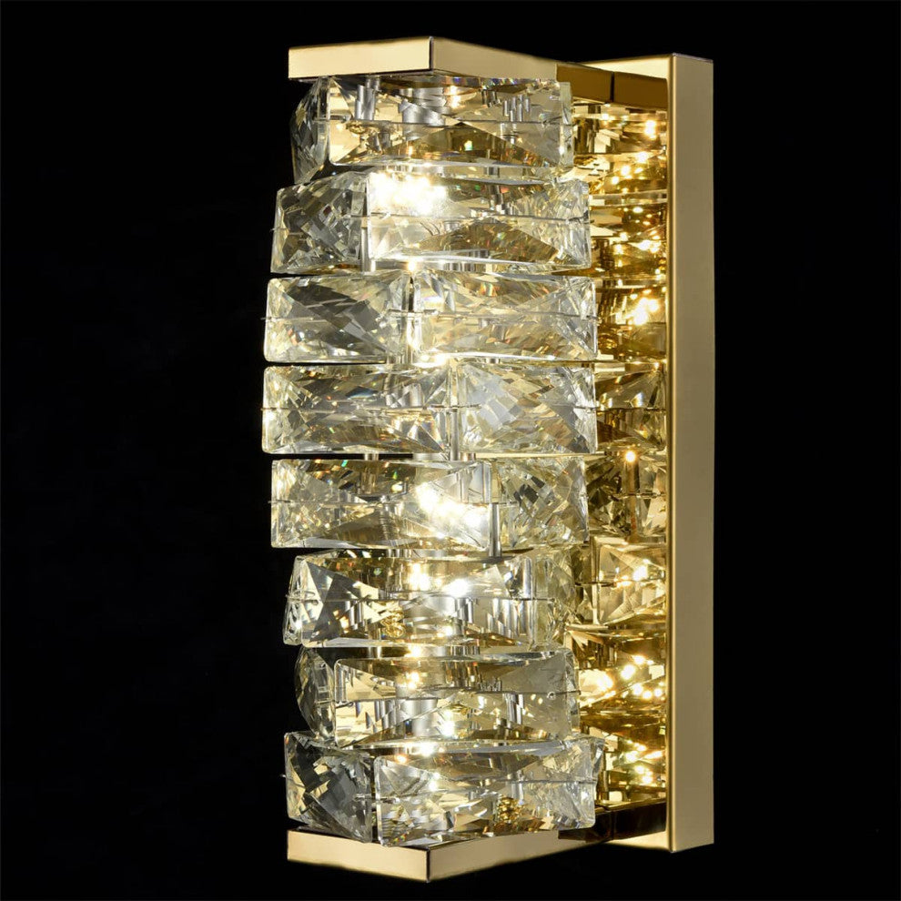 Modern Crystal LED Wall Light Gold