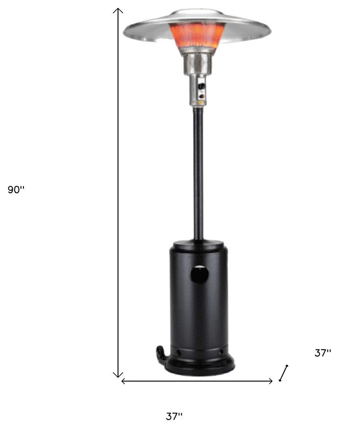 40000 BTU Black Steel Propane Cylindrical Pole Standing Patio Heater