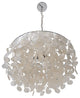Round Layered Capiz Chandelier, Natural