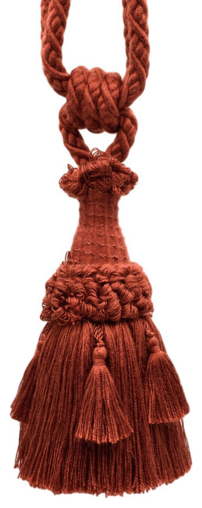 Set of 2 / Dark Rust / Tassel Tieback / 6" Tassel, 30" Spread / Style TBEMP6 Co