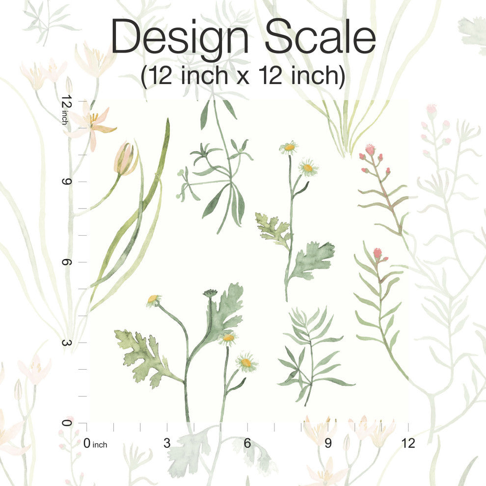 Peach Alpine Botanical Peel & Stick Wallpaper