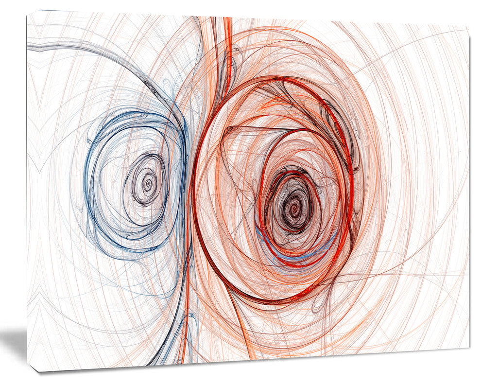 Brown Blue Fractal Illustration, Abstract Canvas Art Print, 20x12