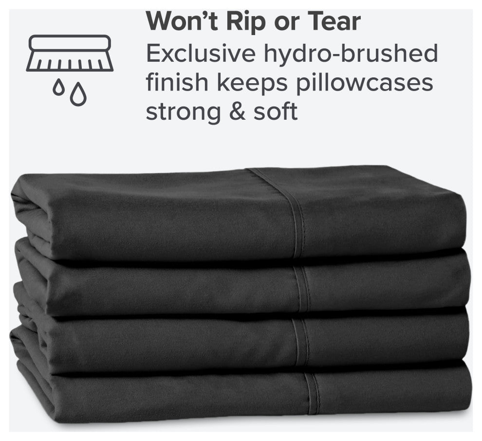 Bare Home Microfiber Pillowcases - Multi-Pack, Black, Standard, Set of 4