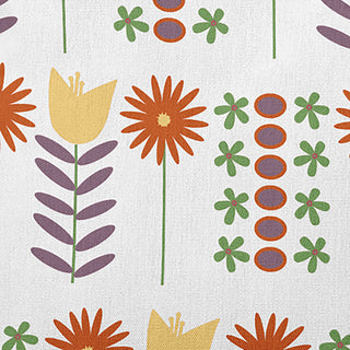 Daisy May's Garden Polyester Indoor Pillow, White, 16"x16"